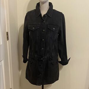 Zara Black Denim Mini Dress Size M Great Condition